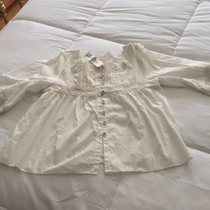 White Boho Crop Top from LF , NWT (one size)